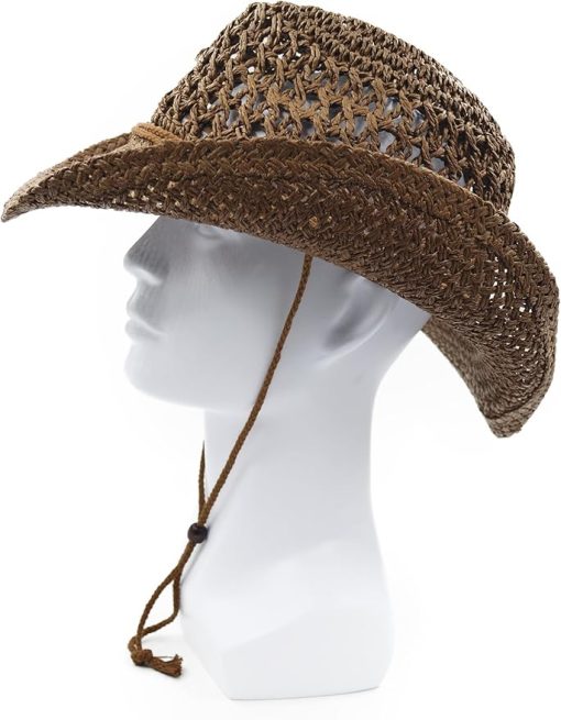 Adult Sun Straw Western Cowboy Hat EA45 - Image 2