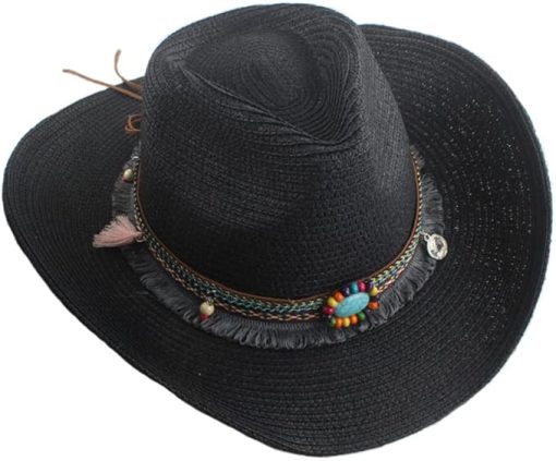 Boho Straw Cowgirl Hat EA6