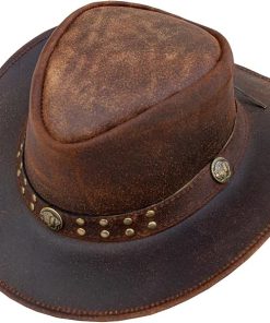 Brown Leather Cowboy Hat EA30