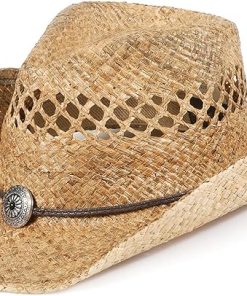 Decoration Band Straw Cowboy Hat EA46
