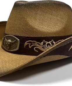 Embroidered Straw Cowboy Hat EA37