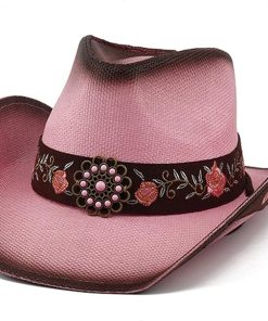 Fashion  Embroidered Straw Western Hat EA41
