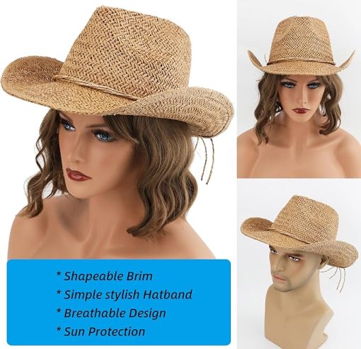 Straw Sun Beach Cowboy Hat EA10 - Image 2