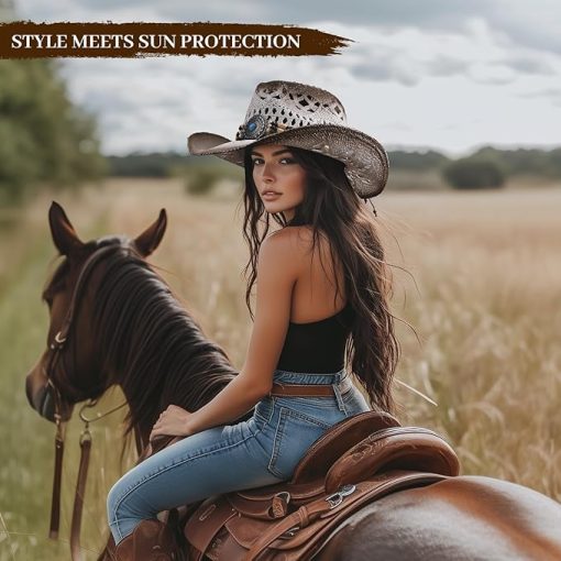 Summer Straw Cowboy Hat EA25 - Image 2