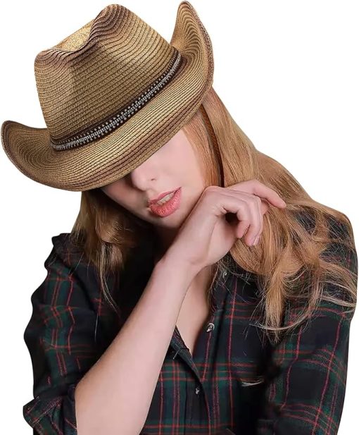 Summer Straw Cowgirl Hat EA3 - Image 2