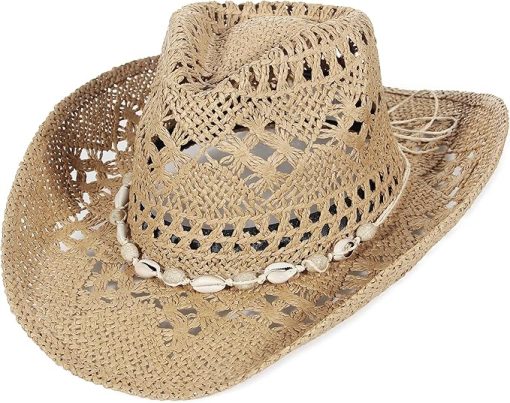 Turquoise Straw Cowboy Hat EA24