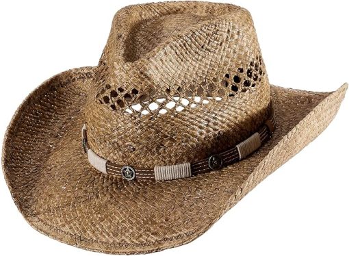 Unisex Casual Straw Cowboy Hat EA50