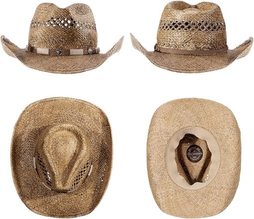 Unisex Casual Straw Cowboy Hat EA50 - Image 2