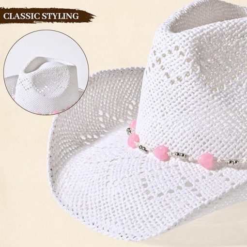 Women's Straw Cowgirl Hat EA22 - Image 2
