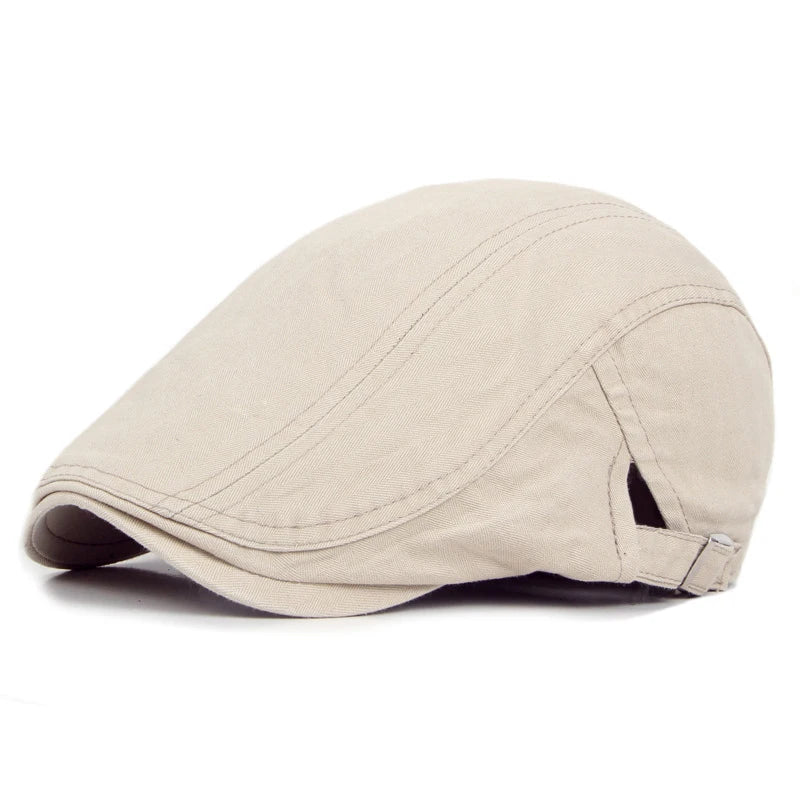 Casual Washed Cotton Spring Summer Flat Cap - Image 8