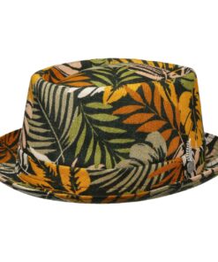 Coloured Leaves Pork Pie Linen Hat