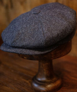 Eight Piece Blue Retro Wool Newsboy Cap