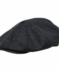 Eight Piece Wool Newsboy Cap-Dark Grey