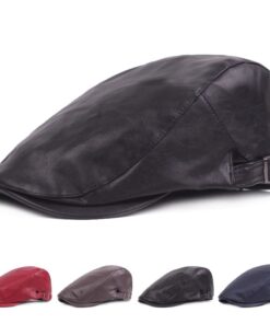 Jerome Leather Flat Cap