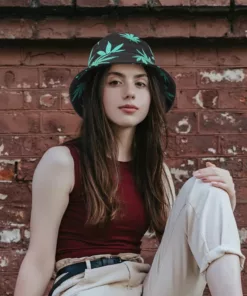 Leaf Print Hip Hop Bucket Hat Sun Hats Cotton