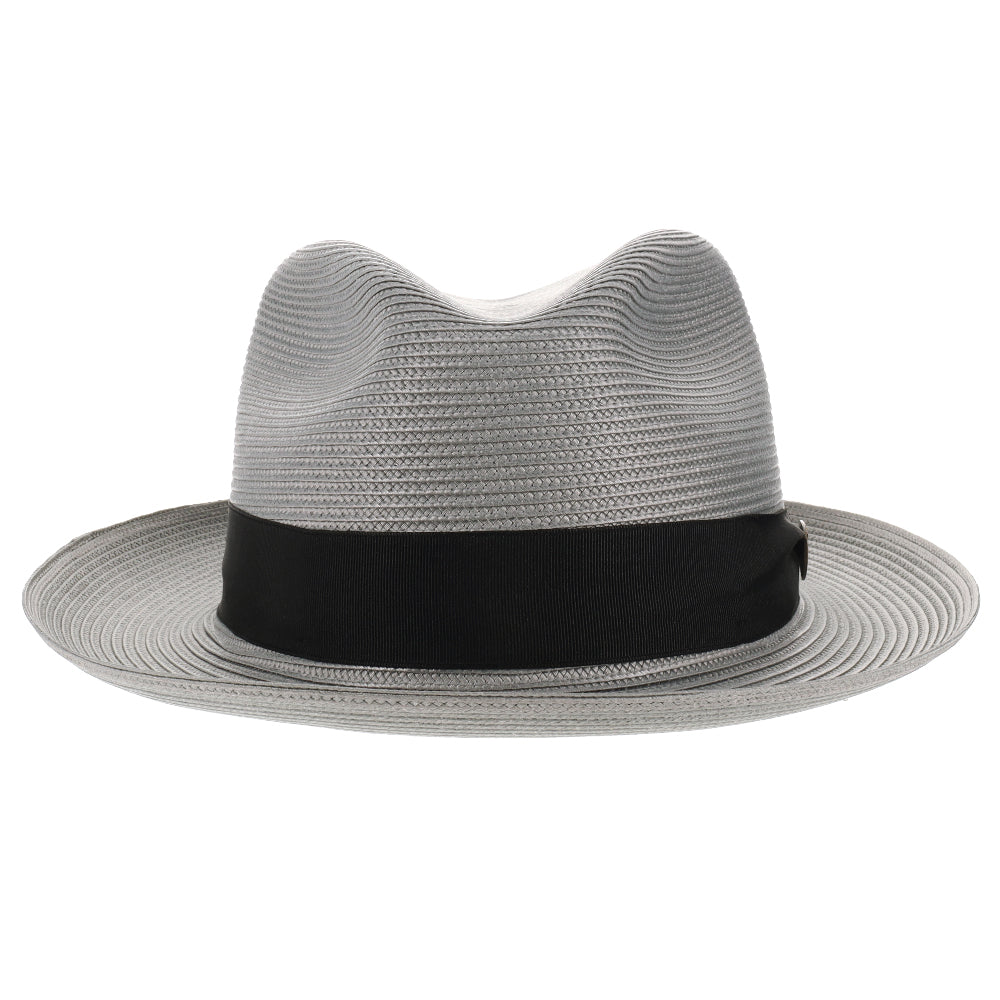 Navy Blue Straw Fedora Hat - Image 9