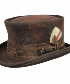 Vintage Vogue Funky Aged Top Hat in Brown