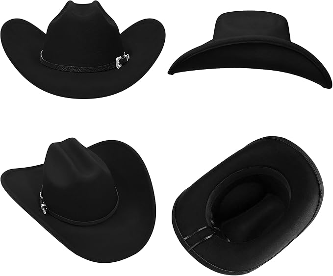Black Western Cowgirl Hat EA22 - Image 2