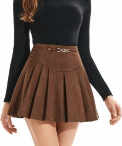 Brown Faux Suede Mini Skirt EA40