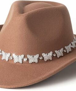 Butterfly Khaki Cowgirl Hat EA33