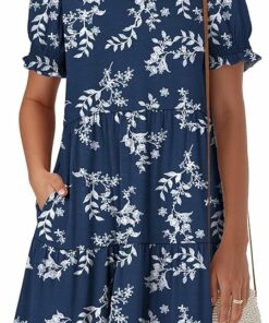 Dark Navy Floral Summer Dress EA49