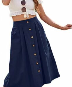 Pleated A Line Midi Skirt EA35