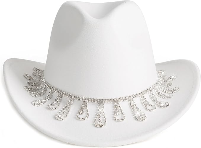 Rhinestone White Cowgirl Hat EA24