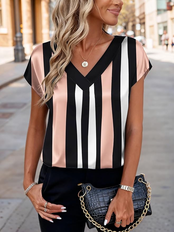 Silk Cap Short Sleeve Blouse EA32 - Image 2