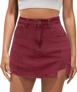 Trendy Slit Stretchy Denim Skirt EA45