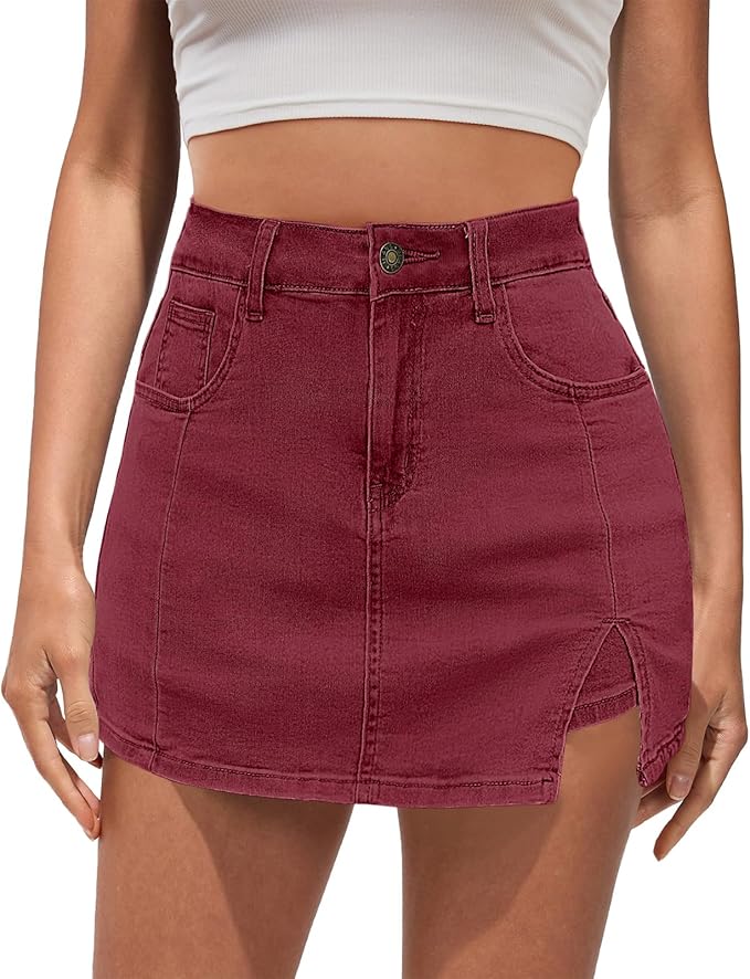 Trendy Slit Stretchy Denim Skirt EA45