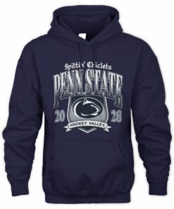 Penn State Hockey x Spittin Chiclets Emblem Navy Official Hoodie