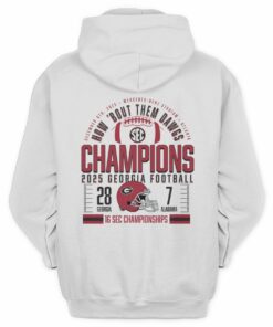 Men's Natural Georgia Bulldogs 2025 SEC Football Champions Score Sweatshirt Hoodie
