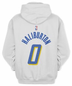 Indiana Pacers City Edition Haliburton 0 Name Number Hoodie