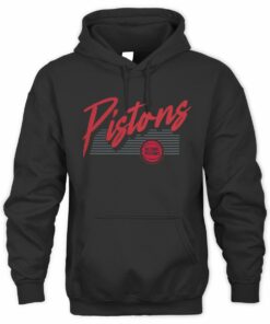 NBA Shop Detroit Pistons Color Block Slant Quick Strike Black Official Hoodie