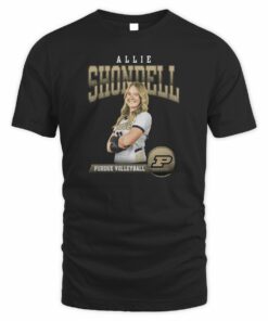Allie Shondell Purdue Cartoon NIL Black Fan T Shirt