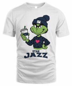 Utah Jazz Grinch Heart Christmas Basketball T-Shirt