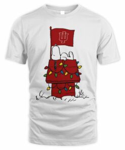 Indiana Hoosiers Snoopy House Holiday Lights T-Shirt