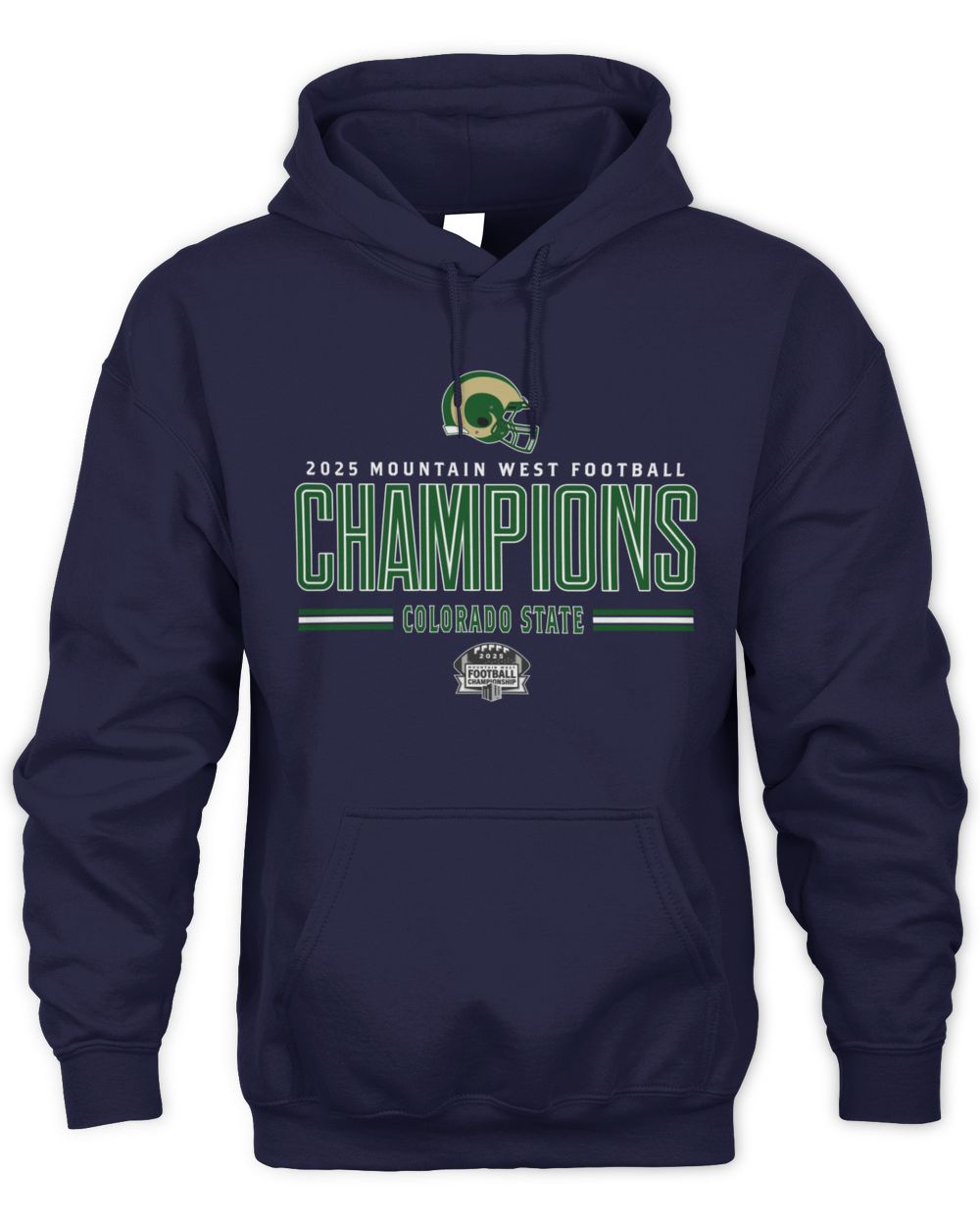 Colorado State Rams Helmet 2025 Mountain West Conference Champions Hoodie