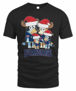 Cleveland Guardians Bluey Santa Family Christmas Baseball T-Shirt