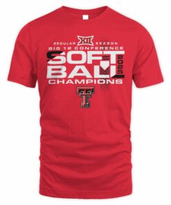 Unisex Blue 84 Red Texas Tech Red Raiders 2025 Big 12 Softball Regular Season Champions T-Shirt