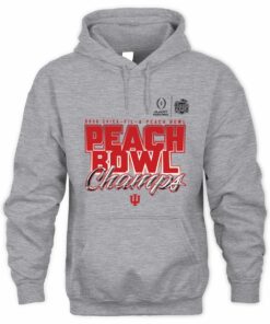 Indiana Hoosiers adidas Youth College Football Playoff 2026 Peach Bowl Champions Locker Room Sweatshirt Hoodie