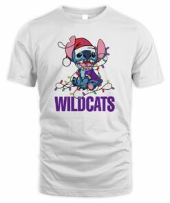 Northwestern Wildcats Cute Stitch Christmas Lights NCAA T-Shirt