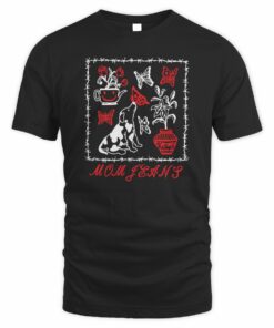 Mom Jeans Band Store Butterfly Puppy T-Shirt