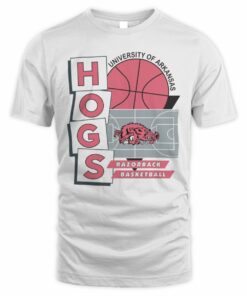 Arkansas Razorbacks Hogs Basketball Faded Court Crew T-Shirt