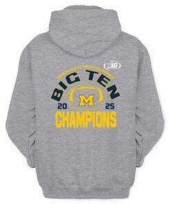 Big Ten Football Champions 2025 Michigan Wolverines Official Fan Hoodie