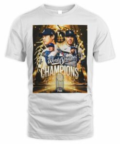 Dodgers World Series Champions MLB Gold Trophy T-Shirt