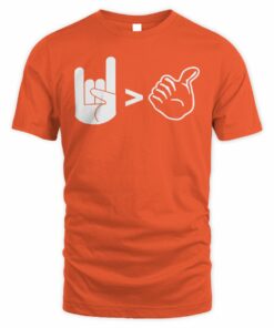 Hook Em Greater Than Longhorns Hand Sign Texas College Football T-Shirt