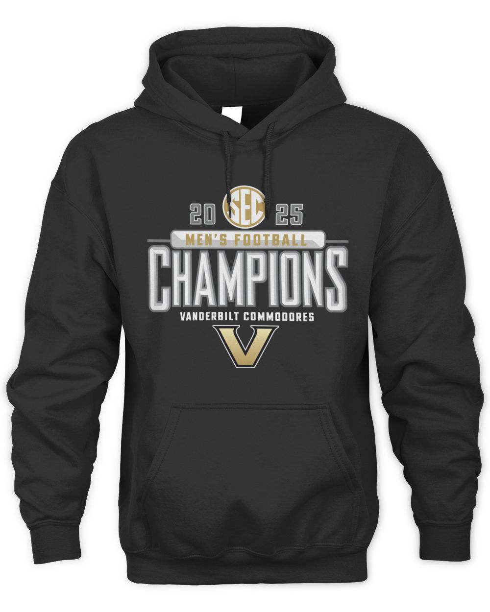 SEC Football Champions 2025 Vanderbilt Commodores Logo Hoodie