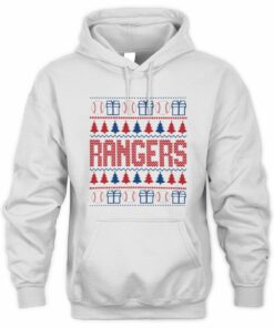 Texas Rangers Christmas Baseball Trees Presents Ugly Sweater Hoodie