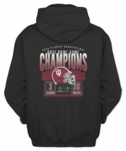 NCAA Shop Indiana Hoosiers College Football Playoff 2026 Rose Bowl Champions Scoring Drive Black Official Hoodie